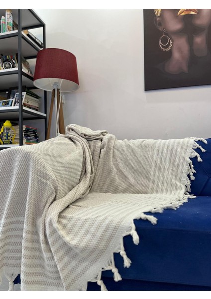 Pamuklu Koltuk Örtüsü Bej