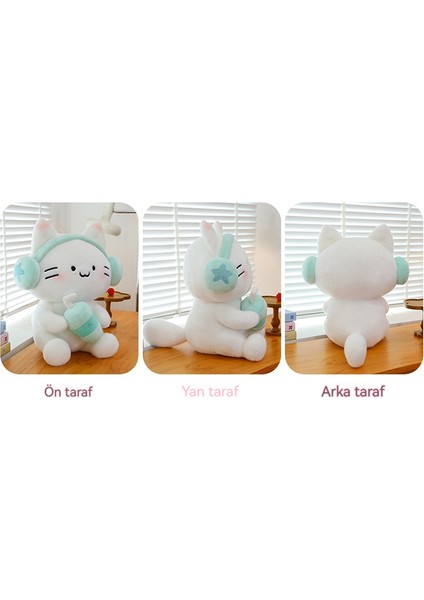 35CM Kulaklıklar Kedi Peluş Peluş Oyuncak (Yurt Dışından)