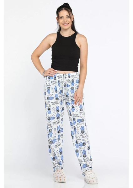 Kadın Beli Lastikli Desenli Pijama Altı