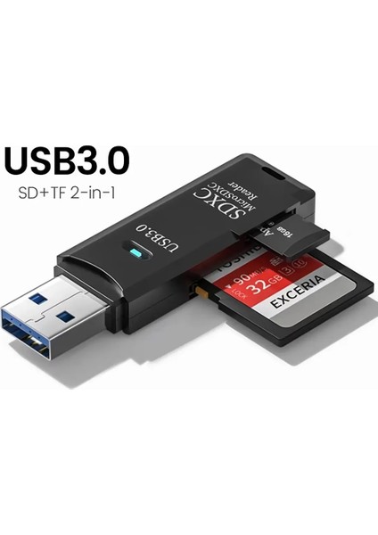 2in1 USB 3.0 Micro Sd Hafıza Kartı - Tf Kart Okuyucu Hub Adaptör Veri Aktarıcı