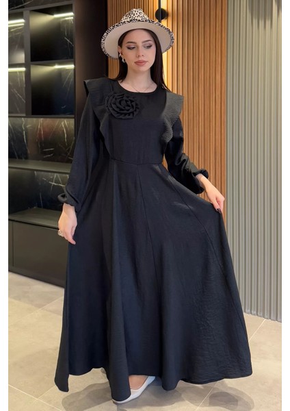 Gül Detaylı Kadın Kloş Elbise fiyatları