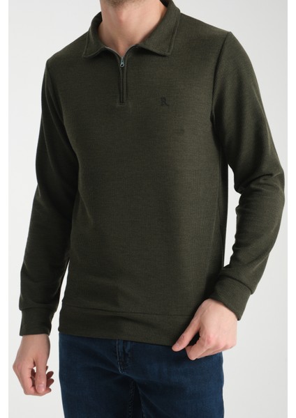 Erkek Yarım Fermuarlı Uzun Kol Sweatshirt 7702 modelleri