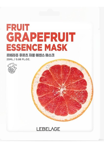 Greyfurt Özü Içeren Aydınlatıcı, Nemlendirici Kağıt Maske Lebelage Fruit Grapefruit Mask