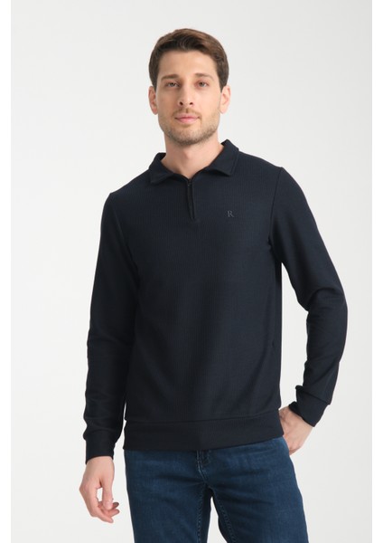 Erkek Yarım Fermuarlı Uzun Kol Sweatshirt 7702