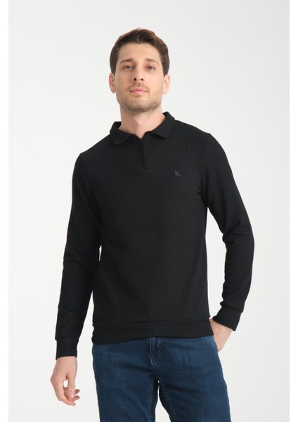 Erkek Yarım Fermuarlı Uzun Kol Sweatshirt 7702