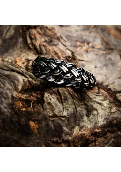 Gümüş Örgü Model Erkek Yüzüğü 925 Ayar Gümüş Zincir Model Yüzük indirimleri