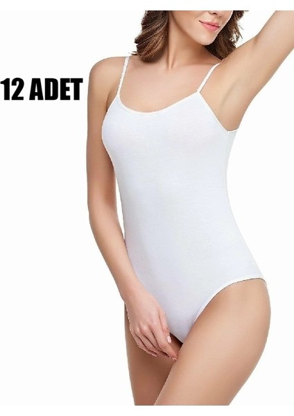 0066 Bayan Ip Askılı Çıtçıtlı Body 12 Adet