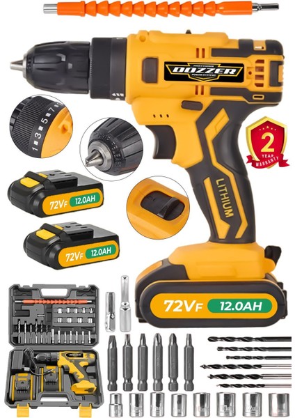 Alman Workforce Serii 128 Vf 14 Ah Çift Titanyum Şanzuman Bakır Sargılı Çift Akülü Şarjlı Matkap fiyatları