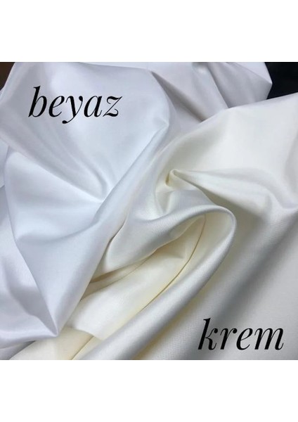 Saten Güneşlik Beyaz-Krem Luxury Kumaş- 1. Sınıf Dikiş - Kopmayan Düğme
