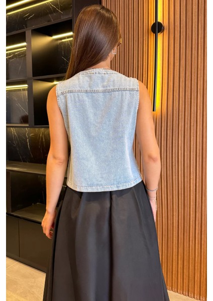 Cepli Kot Jean Yelek P-00012344