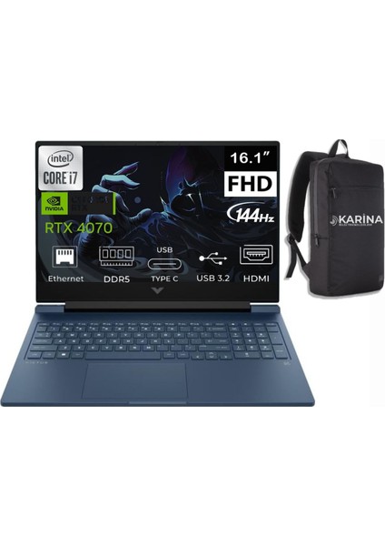 Victus 16-R1021NT I7-14700HX 9J223EA-032 32GB 512GB 8 GB Rtx 4070 Windows 11 Pro 144Hz Fhd Taşınabilir Bilgisayar