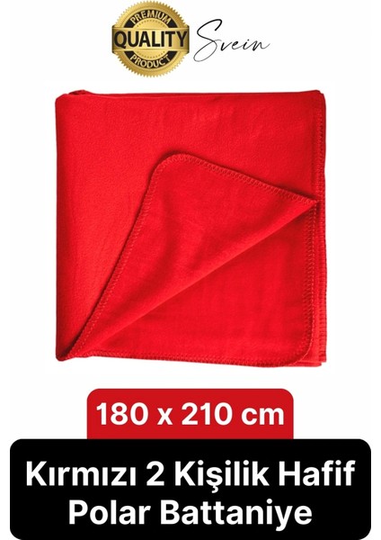 180X210 cm 2 Kişilik Sıcacık Kışlık Polar Yumuşak Rahat Konforlu Kırmızı Renk Hafif Tv Battaniyesi