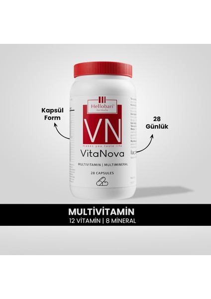 Formula VitaNova | Multivitamin | Multimineral | 28 Kapsül