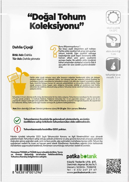 30 Adet Dahlia (Yıldız) Çiçek Tohumu modelleri