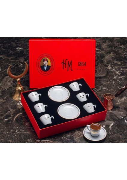 Hm 1864 Kahve Seti 6 Kişilik 12 Parça Kraft Kutu