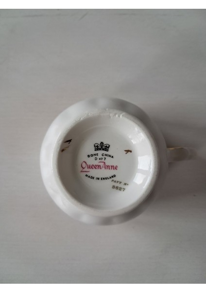 Queen Anne Güllü Antika Duble Boy Kahve Fincanı Bone China