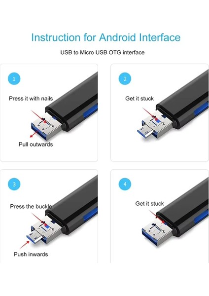 5in1 Otg Kart Okuyucu USB 2.0 - Type-C - Micro USB - Micro Sd/tf Hafıza Kartı Çevirici Adaptör