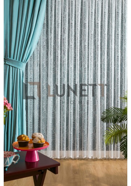 Kullanıma Hazır Turkuaz Rengi Pilesiz Ekstraforlu Düz Dikim Fon Perde Tek Kanat 9199 modelleri