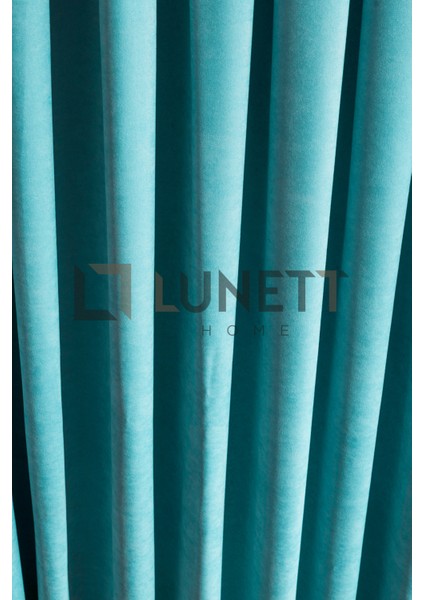 Kullanıma Hazır Turkuaz Rengi Pilesiz Ekstraforlu Düz Dikim Fon Perde Tek Kanat 9199 fırsatları