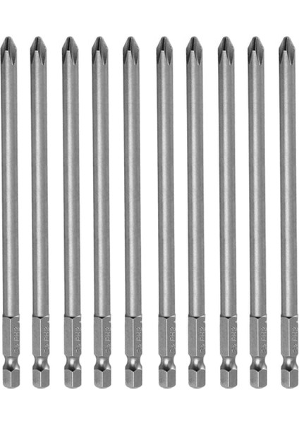 Mıknatıslı Yıldız Ph2 Bits Uç 150 mm 10'lu Set Kutulu Manyetik 1/4" Matkap Ucu 15 cm Uzunluk