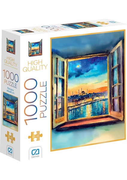 Pencere 1000 Parça 2,2mm Kalınlık 48X68CM Profesyonel Hobi Puzzle Yapboz Serisi