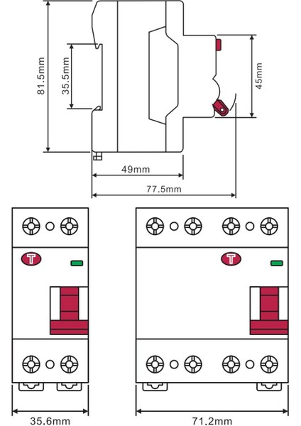MRC06-403063 4p 6ka Ac 63A 30MA Kaçak Akım Koruma Rölesi