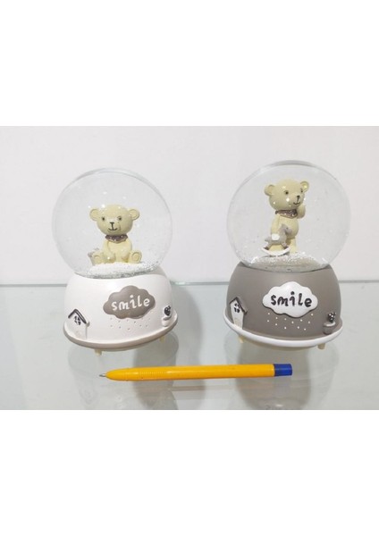 Müzikli ve Işıklı Kar Küresi 16CM 4169 Beyaz