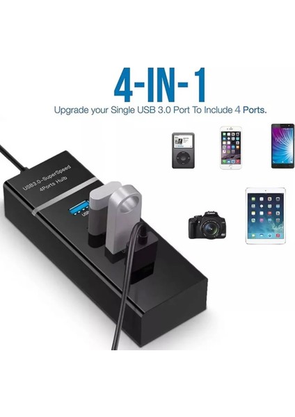 USB 3.0 High Speed 4 Port USB Çoklayıcı Hub 30CM Kablo