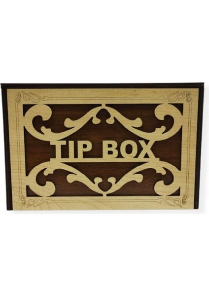 Ahşap Tip Box Bahşiş Kutusu Anahtarlı Tip Box Kutusu Ahşap Kumbara 20X13X13 cm