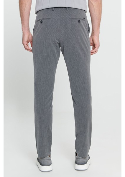 Slim Fit Dar Kesim Yan Cepli Desenli Beli Lastikli Pantolon indirimleri