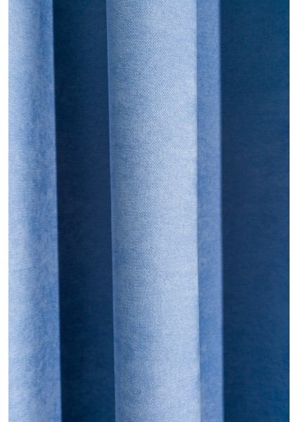 Kullanıma Hazır Bebe Mavisi Rengi Pilesiz Ekstraforlu Düz Dikim Fon Perde Tek Kanat 9246 indirimleri