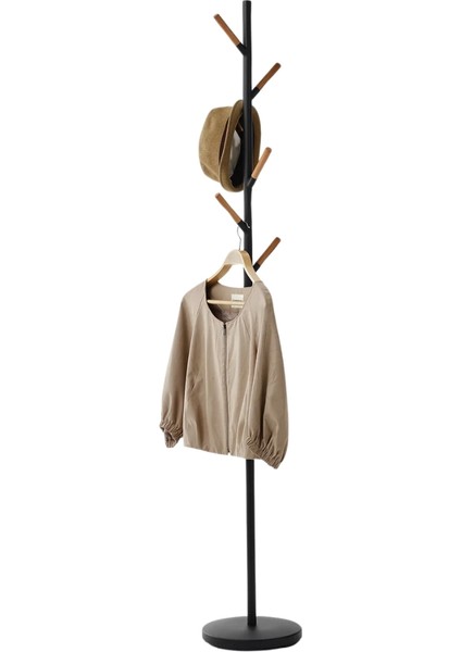 Plaın Ayaklı Siyah Askılık 177 cm
