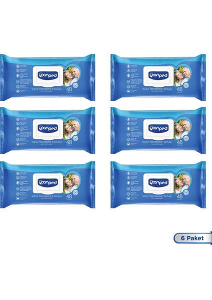 Vücut Temizleme Havlusu 48'li 6 Paket