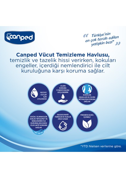 Vücut Temizleme Havlusu 48'li 6 Paket