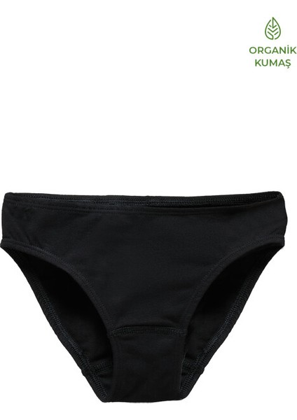 1195 KIZ ÇOCUK 2 Lİ ORGANİK SİYAH SLİP KÜLOT