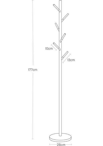 Plaın Ayaklı Siyah Askılık 177 cm
