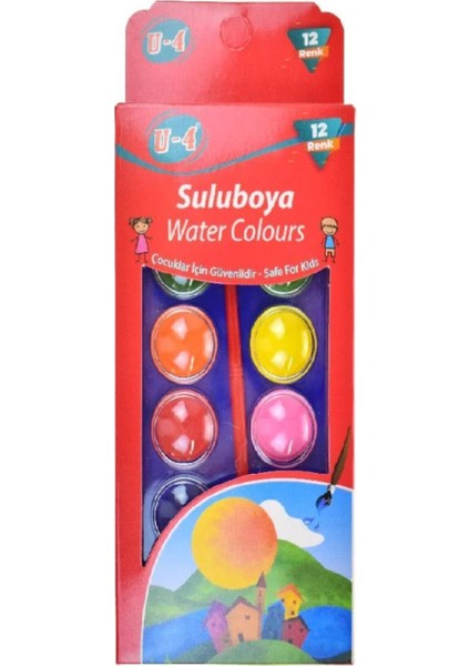 12 Renk Sulu Boya