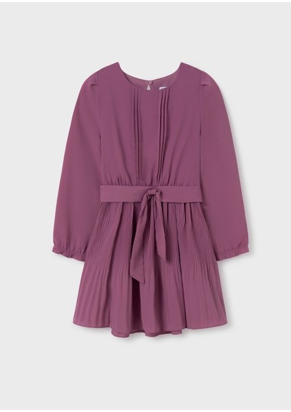 Kız Çocuk 10-16 Yaş Kemerli Krep Elbise