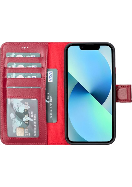 Apple iPhone 14 Deri Cüzdanlı ve Kartlıklı Magsafe Uyumlu Telefon Kılıfı-Isim Yazılabilir fiyatları