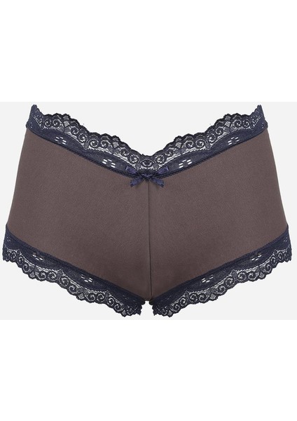Kadın Pamuklu 2li Boxer Kahve 40277