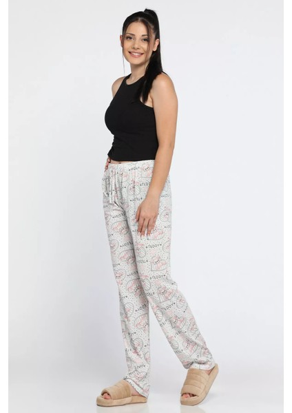 Kadın Beli Lastikli Desenli Pijama Altı