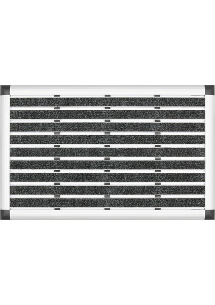 - Elegant Mat Halı Fitilli Alüminyum Paspas - 41x60cm - Siyah
