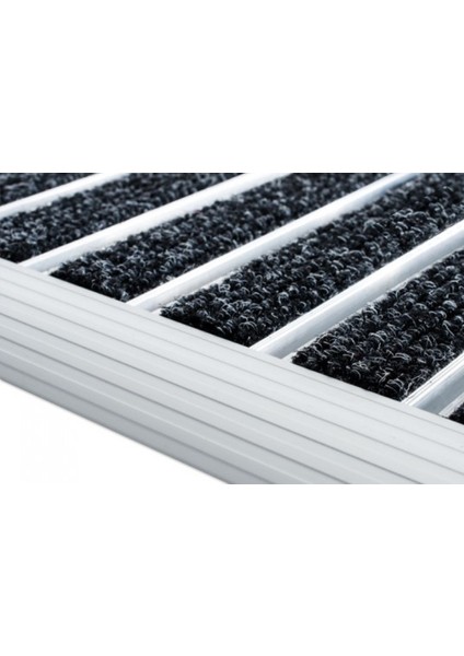 - Elegant Mat Halı Fitilli Alüminyum Paspas - 41x60cm - Siyah