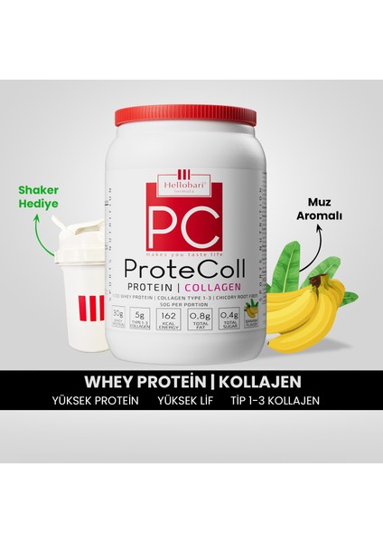 Formula Protecoll | Whey Protein ve Kollajen | Muz Aromalı | 21 Porsiyon