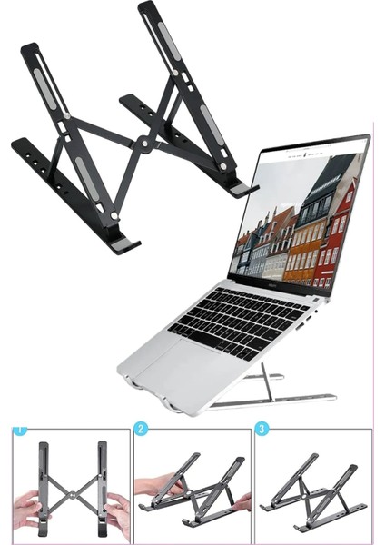 7 Kademeli Laptop Standı Matebook / Macbook / Tablet Notebook Tutucu Standlı Ayarlanabilir Altlık