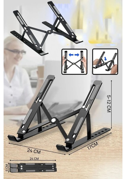 7 Kademeli Laptop Standı Matebook / Macbook / Tablet Notebook Tutucu Standlı Ayarlanabilir Altlık indirimleri