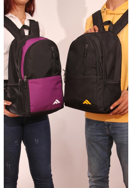 nil-06 Unisex Çok Gözlü Geniş Hacimli Terletmeyen Ortopedik Sırt Destekli Lise Ortaokul İlkokul Okul Çantası