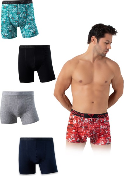 Erkek Desenli Battal Boy Boxer - 5'lı Özel Kutusunda Bohçalık Özel Paket modelleri