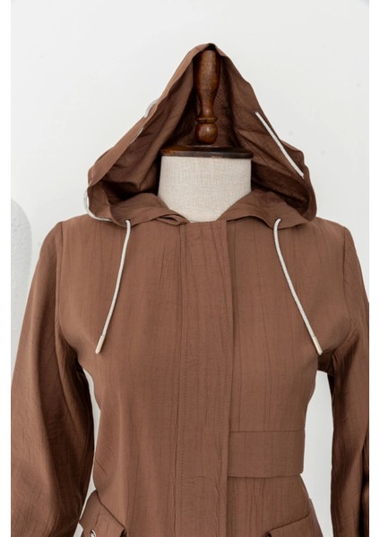 Cep Detaylı Pantolonlu Takım - Kahve modelleri