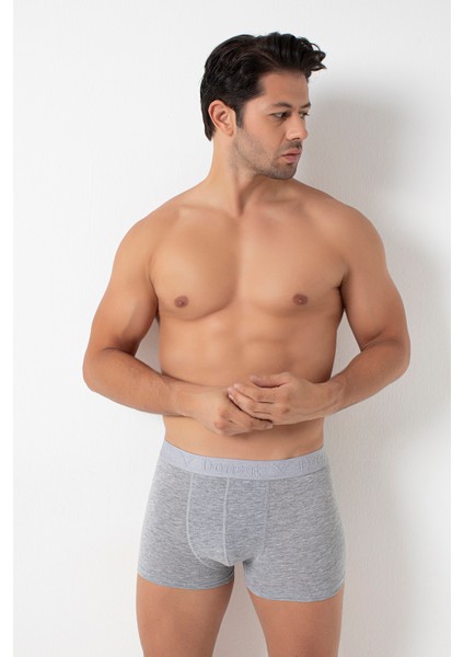 Gri Renk Erkek Boxer - 6'lı Set Paket Özel Kutusunda